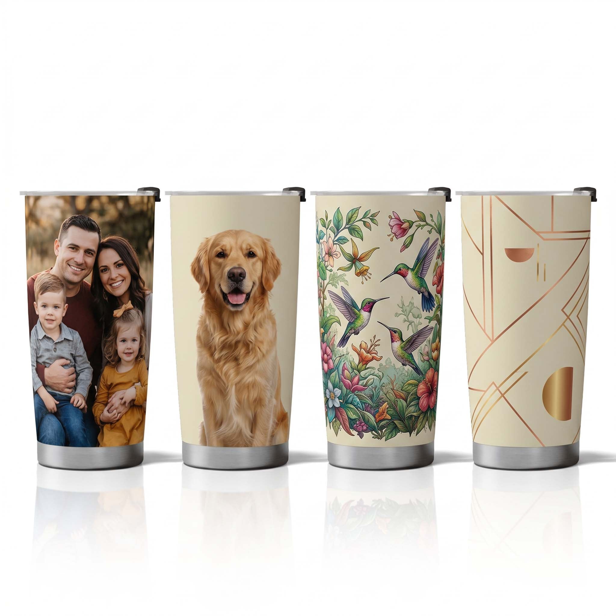 20oz Tumbler with Photo & Name – Personalized Stainless Steel Travel Cup Gift