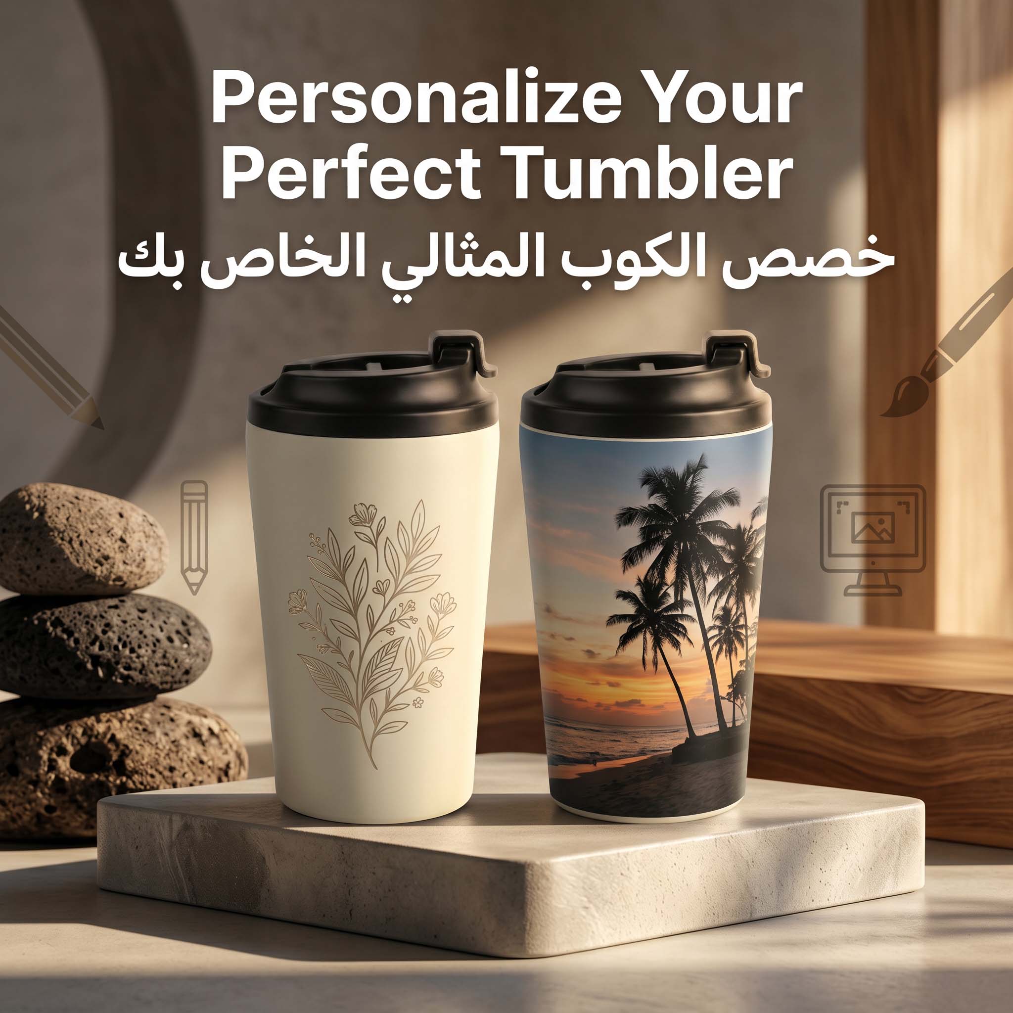 Custom 12oz Tumbler with Photo & Name – Personalized Gift in Saudi Arabia
